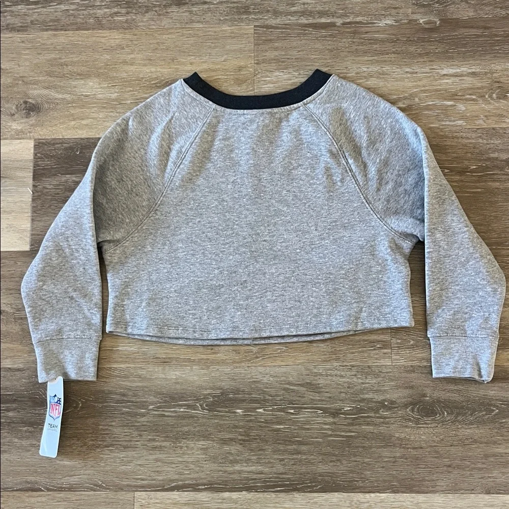 NWT NFL Washington Commanders Girls Cropped Sweatshirt Grey Size S (6/6X)